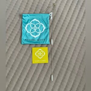 Kendra Scott Y style necklace gold with white stones